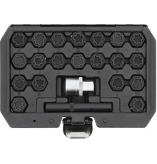 Торцевые головки к винтам колесных дисков авто AUDI YATO: с квадратом-1/2", компл. 22 шт [20]