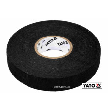Стрічка ізоляційна ХБ YATO 25м x19x0.3 мм (тканинна) t= -40°С +105°С для мотання пучків кабелів [10]