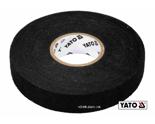 Стрічка ізоляційна ХБ YATO 25м x19x0.3 мм (тканинна) t= -40°С +105°С для мотання пучків кабелів [10]