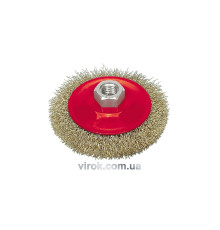 Щітка - крацовка VOREL плоска з гайкою М14, Ø-100мм [12/72]