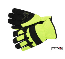 Перчатки рабочие на резинке YATO: искусственная кожа + синтетическая ткань, размер 9DW