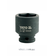 Головка торцева ударна 6-гранна YATO : квадрат 1/2", М= 30 мм, L= 48 мм [24/96]