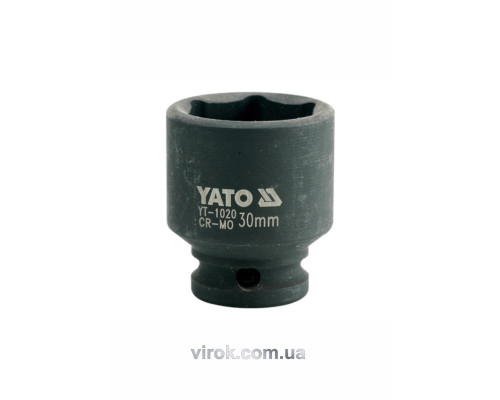 Головка торцева ударна 6-гранна YATO : квадрат 1/2", М= 30 мм, L= 48 мм [24/96]