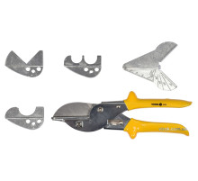 Ножиці поліфункційні по гумі і пластику VOREL l= 220мм, леза l=60мм з 4 додатковими насадками [6/24]