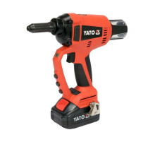 Заклепочник бесщеточный аккумуляторный YATO: Li-Ion 18 В 3АГод, 20 kN, для заклепок Ø= 2,4-5,0 мм [4]