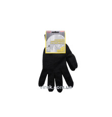 Рукавиці трикотажні теплі подвійні чорні без ПВХ крапки (7/10 клас,бавовна 70%,поліестр 30%)розм. 10