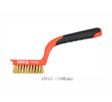 Щітка дротяна латунна YATO : 5- рядна, L= 180 мм з пластиковою ручкою [24/120]