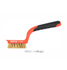 Щітка дротяна латунна YATO : 5- рядна, L= 180 мм з пластиковою ручкою [24/120]