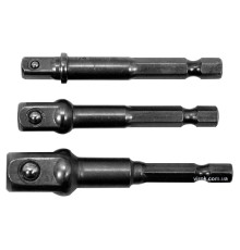 Тримачі-адаптери торцевих головок YATO : HEX 1/4" - 1/4", 3/8", 1/2", 3 шт.[20/100]