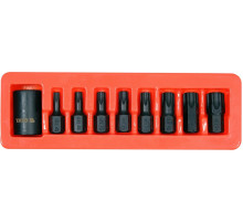 Набор отверточных насадок ударных YATO : TORX T30-T70 с 6-гр. адаптером 1/2". 9 Ед. [6/36]