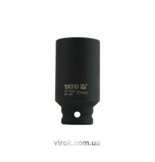 Головка торцева ударна 6-гранна YATO : подовжена, квадрат 1/2", М= 30 мм, L= 78 мм [10/40]