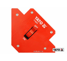 Струбцина магнитная для сварки с переключателем YATO: 13.5 кг, 107 х 160 х 26 мм [6/24]