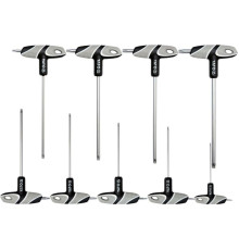 Ключі 6-променеві "TORX TR" з отвором YATO : "T"- образні, Т10-Т50, двосторонні, компл. 9 шт.[12/24]