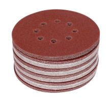 Круг шліфувальний з наждачн. паперу з липучкою YATO: Ø= 150мм, Р80, 8 отв до YT-82206, -82207, 50 шт