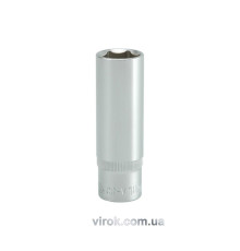 Головка торцева 6-гранна YATO : подовжена, квадрат 1/2", М= 18 мм, L= 76 мм [12/60/120]