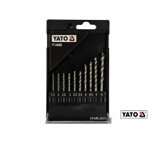 Набір свердл по металу YATO: HSS6542, Ø=1.5-6мм,HEX-1/4",для нерж.,конструкт.сталі, 10 шт в футлярі