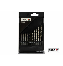 Набір свердл по металу YATO: HSS6542, Ø=1.5-6мм,HEX-1/4",для нерж.,конструкт.сталі, 10 шт в футлярі