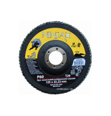 Круг пелюстковий шліфувальний NINJA опуклий : Т29, 125х22 мм, Р60 (10/200 шт. уп)