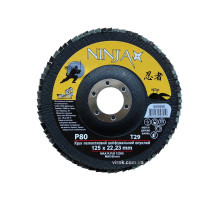 Круг пелюстковий шліфувальний NINJA опуклий : Т29, 125х22 мм, Р80 (10/200 шт. уп)
