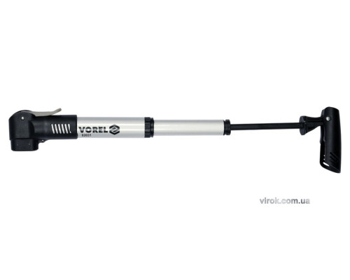 Насос ручний VOREL телескопічний, для велосипеда, в алюмінієвому корпусі [60]