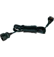 Подовжувач мережевий VIROK: l= 15 м, з 1 гніздом із заземленням, чорний(садовий)