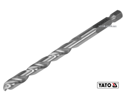 Свердло по металу YATO: HSS6542, Ø=6.5мм, HEX-1/4",l=101/63мм,для нержав.,конструкт.,легов.сталі(DW)