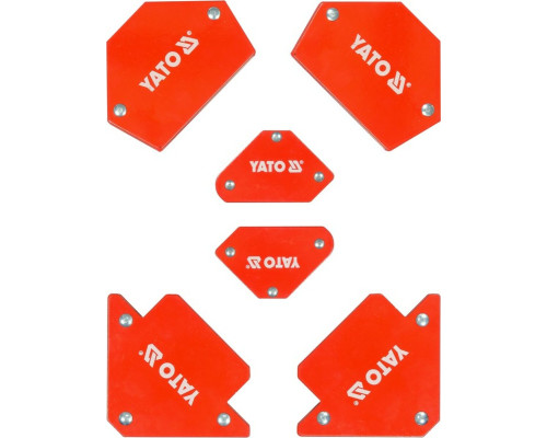 Кутники магнітні для зварюв YATO: кут: 45°, 90°, 135°, 2- 4.5 кг, 43х72х12мм, 4- 11,5кг, 82х118х14мм
