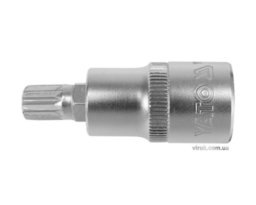 Головка торцева YATO квадрат 1/2 "SPLINE" M10, L= 55 мм [40/160]