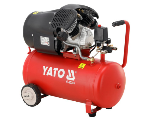 Компресор мережевий YATO 230 В, 2.2 кВт, тиск ≤ 8 Bar, под. повітря- 392 л/хв, ресивер- 50 л [1]