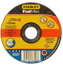 Круг відрізний по алюмінію STANLEY, Ø=115х22 мм, h=1,6мм DW