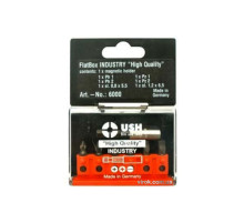 Набор отверточных насадок USH INDUSTRY Flatbox : PH1-2/PZ1-2/SL0,8-1,2, магнитный держатель, 6+1 элем.