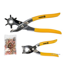 Дирокол, щипці для люверсів з люверсами Ø=5мм (100 шт) по шкіряних виробах VOREL; набір 3 елем. [5]