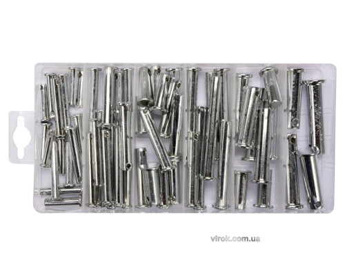 Штифти з головкою та отворами в кінці стержня YATO Ø=5-12 мм, наб. 60 шт. [4/16]