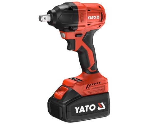 Гайковерт ударний, безщітковий YATO:2 акум.18 В Li-Ion 4 АГод,квадрат1/2",350 Нм+сумка YT-74401 [4]