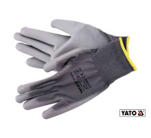 Рукавиці робочі нейлонові YATO сірі, розмір 9 [50]