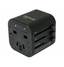 Розетка-адаптер електромережевий 110-240 В, до 8 А YATO з універсальним гніздом і вилками