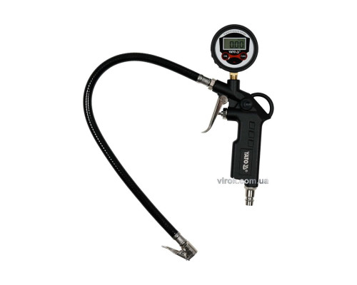 Пістолет для накачування шин YATO з цифровим LCD манометром P ≤ 0.8 MPa, Ø= 1/4" [10/40]