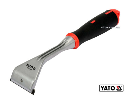 Цикля-скребок з металевим корпусом і гумов. ручкою YATO: лезо- 52мм, l=260мм +викр. насадка PH2 [10]