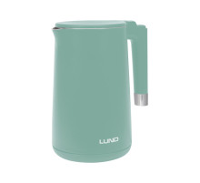 Електрочайник з термостатом з нержавіючої сталі LUND 1,5 л бірюзовий, 2200 Вт, живл від мережі 230 В