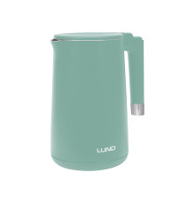 Електрочайник з термостатом з нержавіючої сталі LUND 1,5 л бірюзовий, 2200 Вт, живл від мережі 230 В