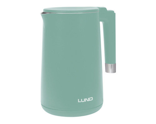 Електрочайник з термостатом з нержавіючої сталі LUND 1,5 л бірюзовий, 2200 Вт, живл від мережі 230 В