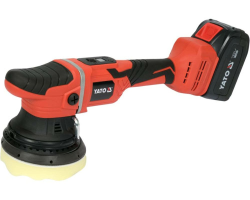 Полірувальна машина акумкляторна безЩ YATO : Li-Ion Ø= 125 мм 18В,4 А/Г ексцентр 2100-5000об/х,