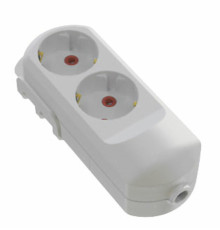 Колодка мережева VIROK: з 2 гніздами із заземленням