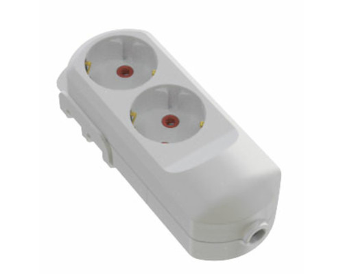 Колодка мережева VIROK: з 2 гніздами із заземленням