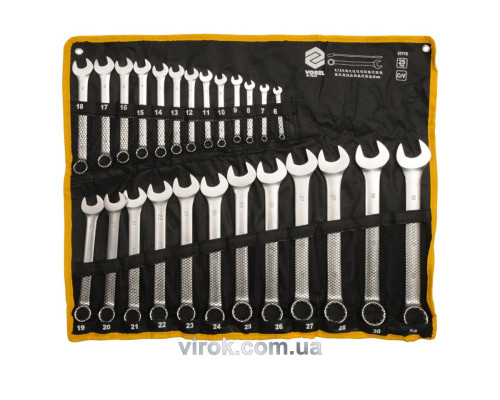 Ключі ріжково - накидні VOREL Cr-V на плахті, M 6-32 мм, Набір 25 шт. [4]