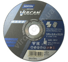 Диск відрізний по металу і нержав. сталі тм "NORTON VULCAN"; Ø= 125х22,2 мм, t= 2.0 мм