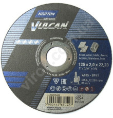 Диск відрізний по металу і нержав. сталі тм "NORTON VULCAN"; Ø= 125х22,2 мм, t= 2.0 мм