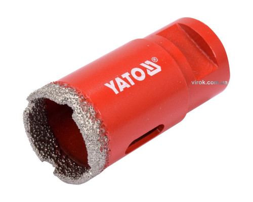 Сверло по керамике и гресу в сух. и мокрый YATO: Ø=30мм с алмазом кромкой к шлифмашинам. креплений-М14 [50]