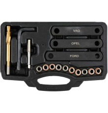 Набір для ремонту різьби гальмівних супортів FORD/OPEL/VAG YATO, М9х1,25; 16 елем. [10]