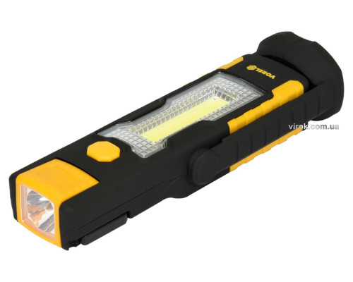 Ліхтар діодний VOREL, 3+1 Вт, 220/70 лм, живлення- 3ААА х 1.5 В, 180х 55х 30 мм, гак, магніт [24/48]